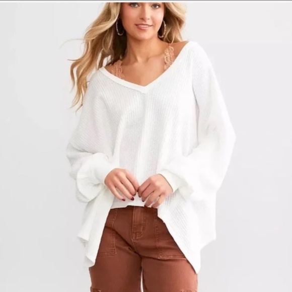 We The Free Coraline Oversized Thermal Top White Size Medium - Picture 3 of 14